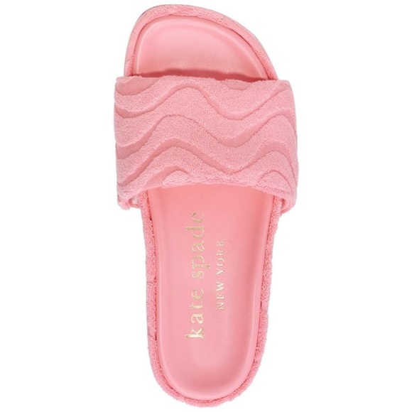 SOLD - Kate Spade Pink Wavy Slide Sandals - Picture 2 of 8